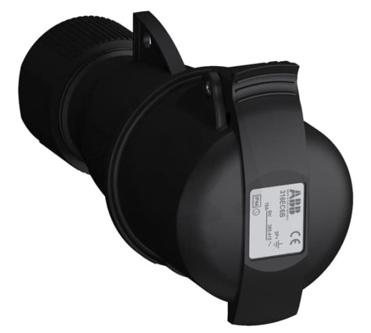 Zásuvka spojovací 16A - 4p. IP44 6 h černá 316EC6B ABB 2CMA103582R1000