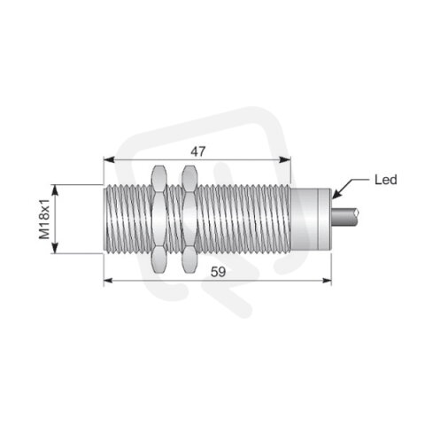 Celokovový indukční senzor AECO SMF18-C5 NPN/PNP NC