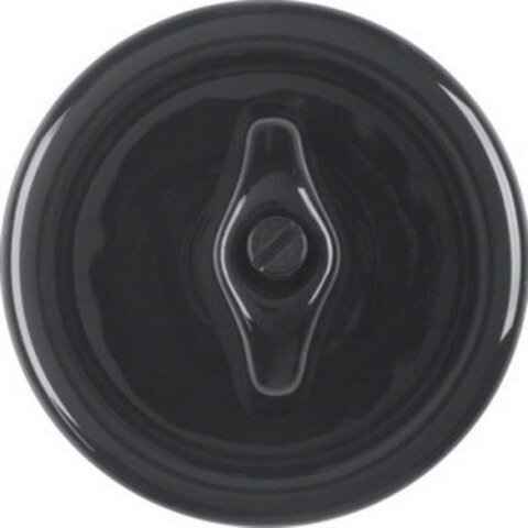 Centrální díl s kličkou pro otočný vypínač, Serie 1930 by Rosenthal, černá, lesk