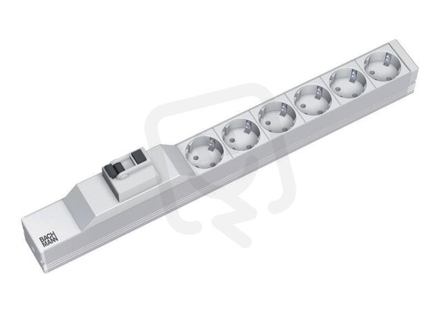 Bachman 333.411 19'' 1U 6xCEE7/3 1xRCCB power 2m CEE7/7