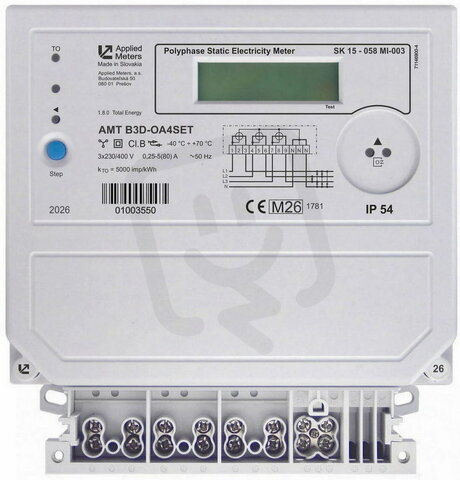 Elektroměr AMT B3D-OA4SET 0,25-80A MID, E433