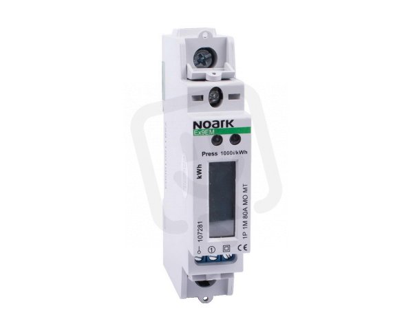 Elektroměr NOARK 107281 EX9EM 1P 1M 80 A ModBus, Multi-tarifní LCD displej