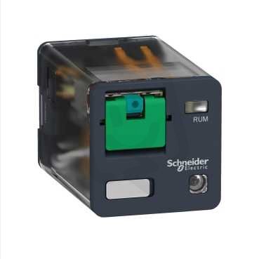 Schneider RUMF22ED Univerzální 2P faston, 10 A, 48 V DC s LED a test. tl.