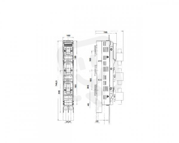 Eaton 999201666 Lištový odpínačVelikost 1,250 A,rozteč sběrnic 185mm+signalizace