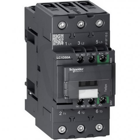 TeSys D Green 3P AC-3 50A 24V DC SCHNEIDER LC1D50ABBE