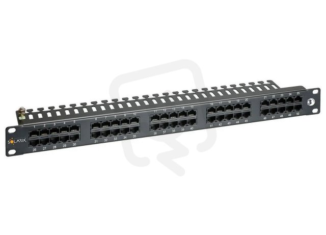 19" ISDN panel 50 x RJ45 černý 1U SOLARIX 24024750