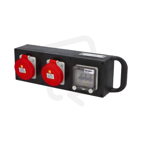Zásuvková skříň RB00200000.0 /4105 RubberBOX IP65 přenosná, jištěná bez chrániče