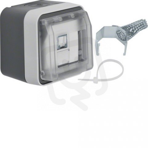 Zásuvka, datová, RJ 45, FTP, Cat.6e, IP55, W.1, sv. šedá, mat BERKER 14093505