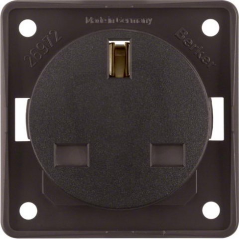 Zásuvka s ochranným kontaktem, BRITISH STANDARD, Integro přístroj, hnědá mat
