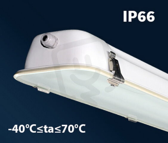 Plechové prachotěsné svítidlo SALUKA-LED-PLUS-OP-2500-136-4K-1F, IP66, 3x1,5mm2