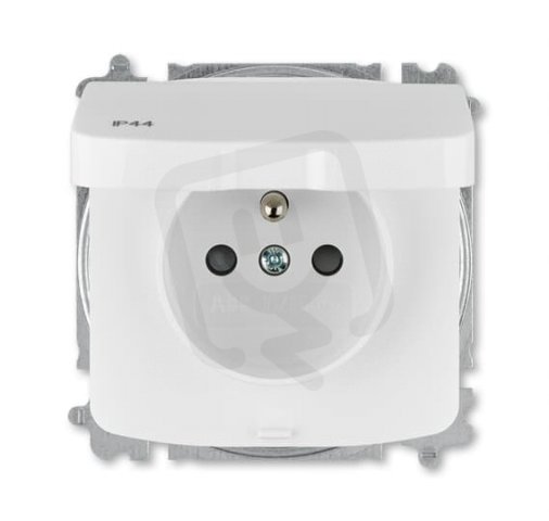 ABB TANGO Zásuvka chráněná s clonkami s víčkem bílá BLISTR 5519A-WA02397 B