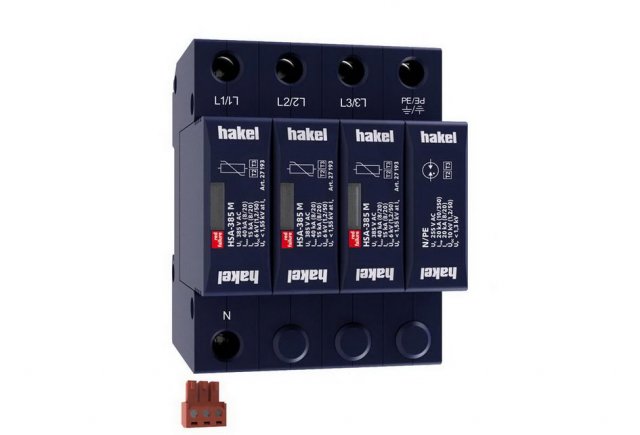 Svodič rázového přepětí HSA-385/3+1 M S SPD typ 2+3 HAKEL 27538