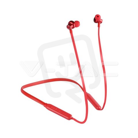 Headset Bluetooth 500mAh Red, VT-6166 V-TAC SKU7711