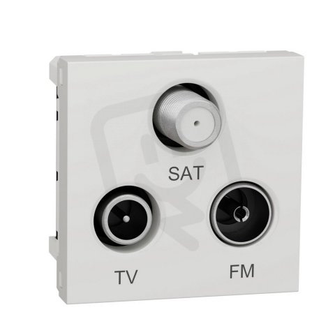 Zásuvka NOVÁ UNICA R/TV/SAT s F-konektorem koncová, 2M, Bílá Antibakteriální