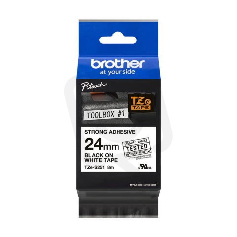 TZe S251 Páska BROTHER extrémně adhesivní šíře 24mm,návin 8m