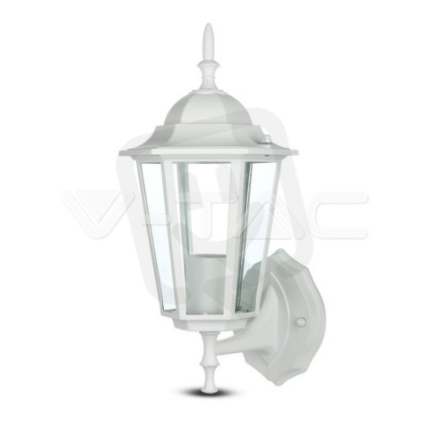 Garden Wall Lamp E27 Matt White Up,  VT-