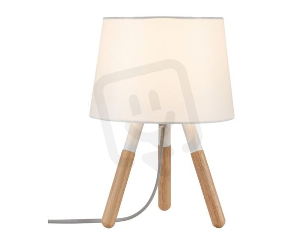 Stolní lampa Neordic Berit látkové stínidlo bílá/dřevo 796.46 PAULMANN 79646