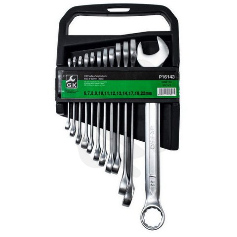 Sada očkoplochých klíčů 6-22 mm 12 dílů matný chrom GK TOOLS P16143