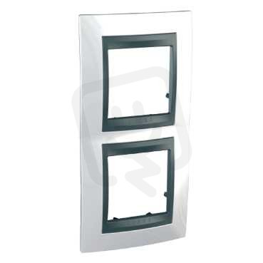 Schneider MGU66.004V.292 Krycí rámeček Top dvojnásobný vert., Top White/grafit