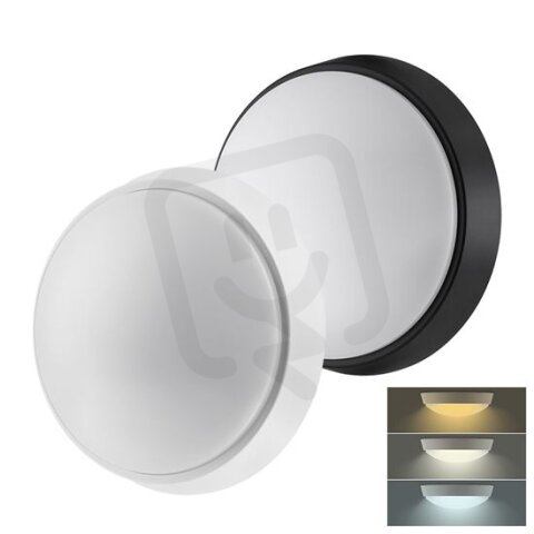 LED venkovní osvětlení s CCT 12W 900lm 22cm 2v1 bílý a černý kryt SOLIGHT WO778