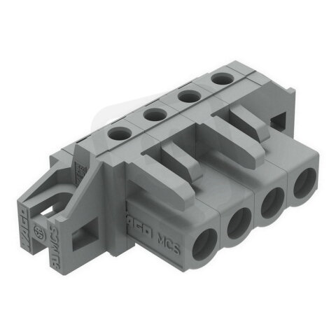 Pružinová svorkovnice THT úhlová 5 mm šedá 4pól. WAGO 232-234/031-000