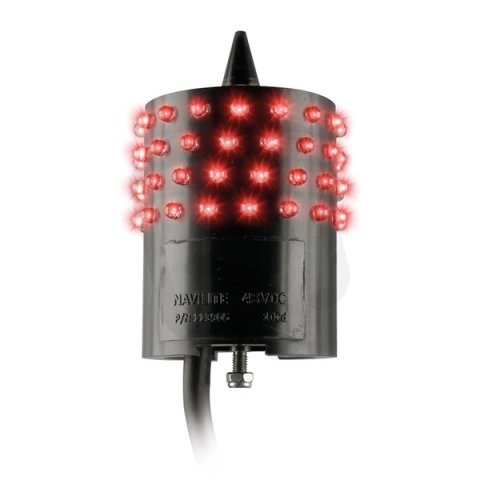 Maják signální s trvalým svitem NAVILITE 24V DC IP66 červená černá ICARO 50501