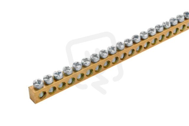 Svorkovnice N/PE mosazná NSCH 6 5x9x1000mm IP00 144 přip. míst 16mm2 1000102