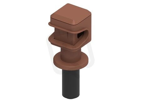 Držák vedení d8mm s pryžovým těsněním na plech, drát 8mm, cihlový, plast 310818
