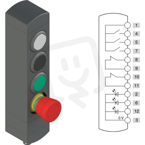 Ovládací jednotka BN 4 prvky (konfigurace A68) Konektor M12,12 pólů, IP65