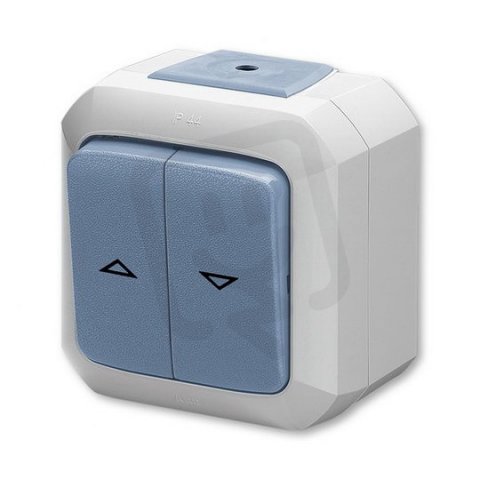 ABB Variant Ovládač žaluziový 1/0+1/0 s blokováním IP54 modrá 3559N-C88510 M