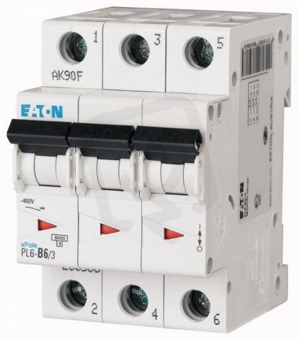 Jistič Eaton PL6-B6/3 (6kA) 6A 3-pólový 286586