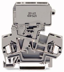 2vodičová pojistková svorka pro pojistkovou vložku G 5x20 mm, šedá