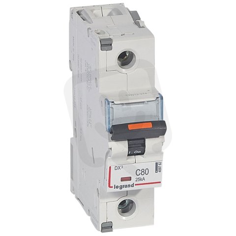 DX3 JISTIČ, 1 PÓLOVÝ, CHAR. C,80A 25KA LEGRAND 409762