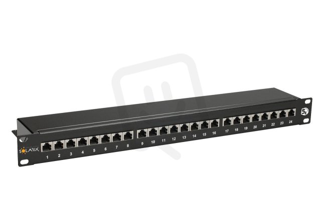 19" Patch panel 24 x RJ45 CAT5E STP černý 1U SOLARIX 24064806