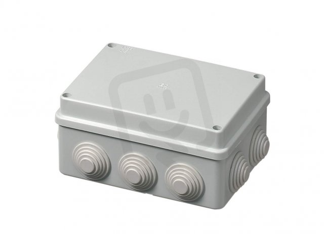 Krabice S-BOX 306, 150x110x70 mm, 10 průchodek, IP55 šedá, kovové šrouby, 650°C