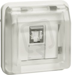 Zásuvka, datová, RJ 45, FTP, Cat.6e, přístroj, IP55, W.1, bílá, mat 14093512