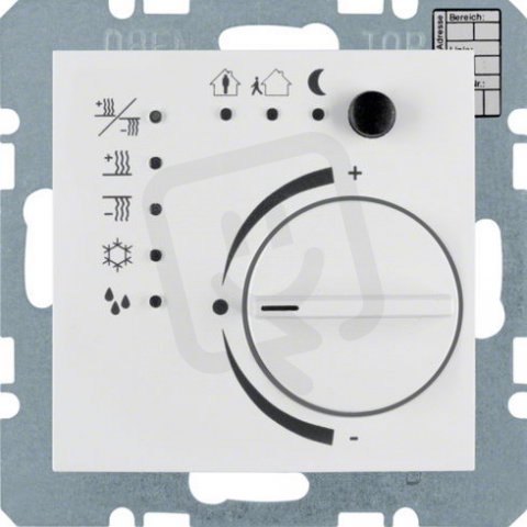 Termostat, prostorový s tlačítky, S.1/B.x, bílá, lesk BERKER 75441159