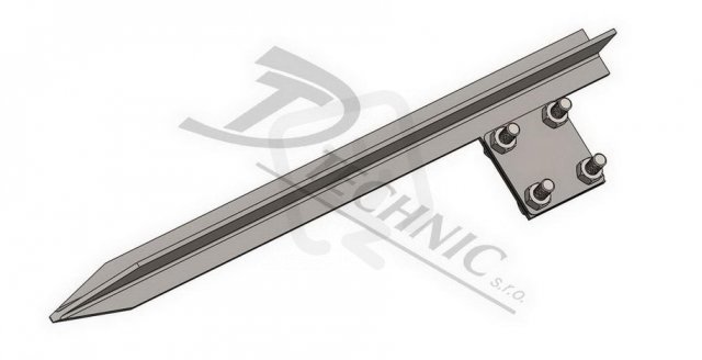ZPT 10 - 35 Zemnící profilová tyč se svorkou - 1000 mm DT TECHNIC 104245