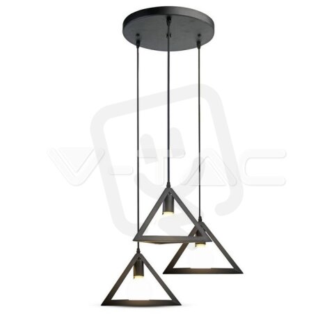Závěsné svítidlo V-TAC Trio Geometric Black E27 With Black Canopy VT-7144