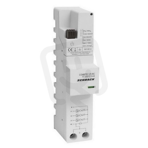 Svodič přepětí 3+1 TT třída I+II (B+C) 300 V / 12,5 kA+RC SCHRACK IS211261-A