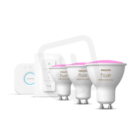 Philips Hue White and Color ambiance GU10 sada (3x LED žárovka+bridge+ovladač)