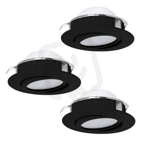 Zápustné svítidlo PINEDA SET 3XLED d84 černá 16,5W IP20 EGLO 900749