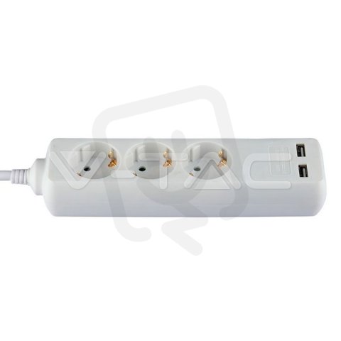3 Ways Socket With 2 USB (3G 1.5MM2 X 1.
