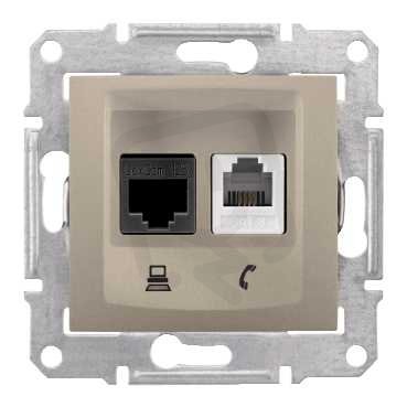 Sedna Zásuvka telefonní RJ11+datová 1xRJ45 kat.5e UTP Titan SCHNEIDER SDN5100168