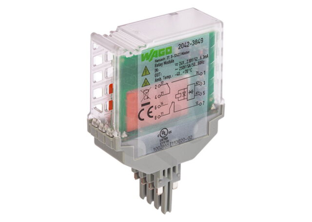Reléový modul, vstupní jmenovité napětí AC/DC 24-230 V, 2 přepínací kontakty