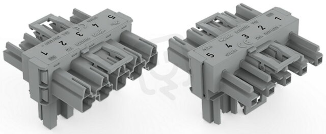 T-rozdělovač 5pól. Kód. B šedá WAGO 770-1741