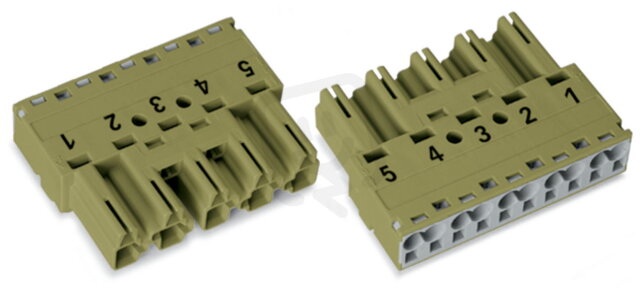 Zástrčka 5pól. Kód. B světle zelená WAGO 770-275