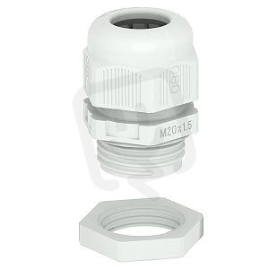 Kabelová vývodka OBO V-TEC VM20+ LGR s pojistnou maticí M20 světle šedá