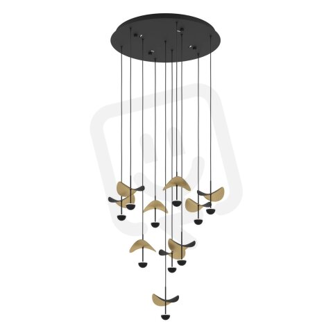 Závěsné svítidlo DRACERA LED O580 černá/zlatá 10X2,3W EGLO 390339