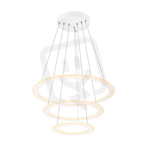 ONE FLAT závěsné svítidlo, triple, 300 cm, 2700/3000 K, DALI 2, Touch, bílá